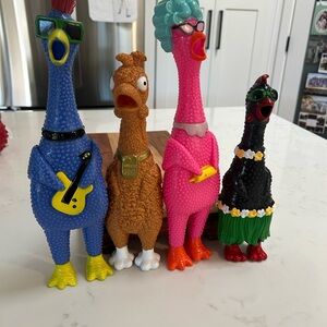 No Longer Available!!  

Rubber Chicken Toys - Various Design - Squeaky Fun